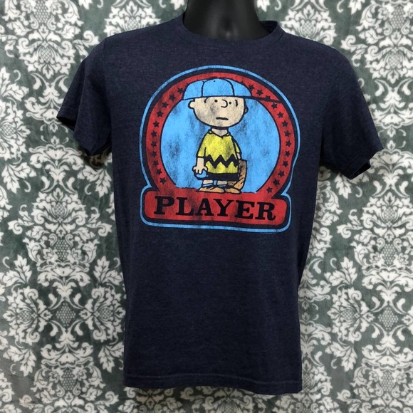 GAP Charlie Brown Player Navy Blue Licensed Tee XS - Picture 1 of 8